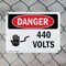 Signmission 440 Volts Danger Sign, Plastic, 10in W x 7in L, 2PK OS-2PACK-DS-P-710-L-1011 - alternate 2